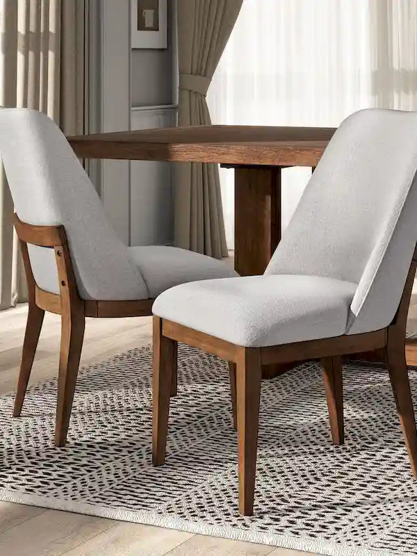 Chaises de salle à manger arrondies en bois massif Leopold