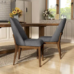 Chaises de salle à manger arrondies en bois massif Leopold