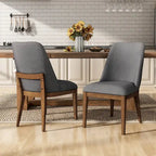 Chaises de salle à manger arrondies en bois massif Leopold