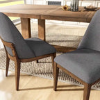 Chaises de salle à manger arrondies en bois massif Leopold