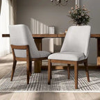 Chaises de salle à manger arrondies en bois massif Leopold